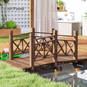 4.7ft Garden Bridge Arc Wood Footbridge Decorative Pond Bridge ( Amazon Shipping)(Prohibited by WalMart)
